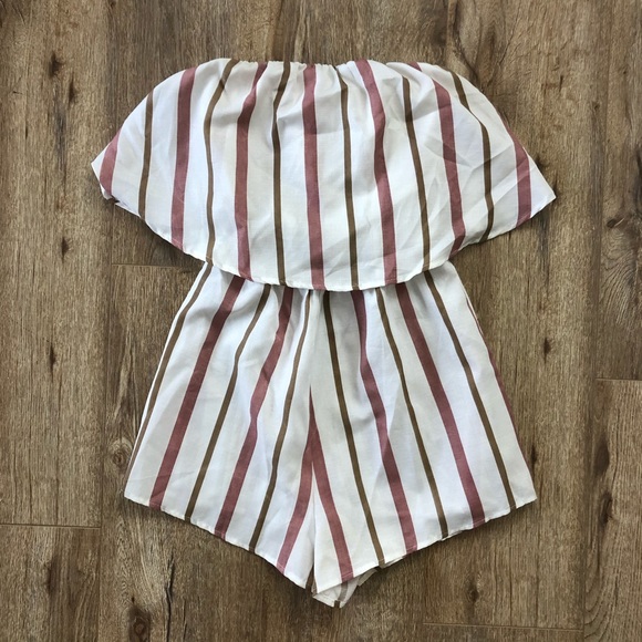 Princess Polly Pants - Princess Polly Striped Strapless Romper